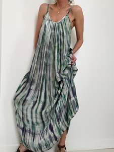 One Off Pieces: Silk Slip Tiedye Aloe Vera