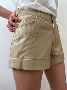 Zadig & Voltaire Leather Shorts Nude