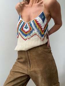 Tassel Fringe Beaded Top