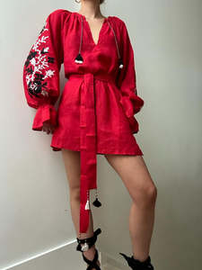 March 11 Short Dress Red Black