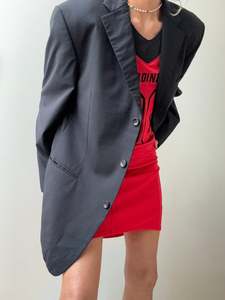 Ysl: Vintage Deep Charcoal Designer Blazer