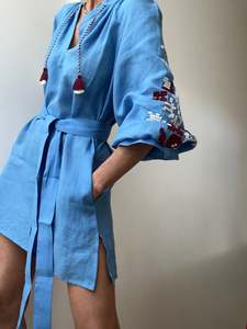 March 11: March 11 Short Dress Blue Maroon