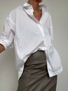 Oversized White Cotton Shirt