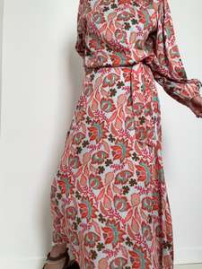 Sunset Orange Floral Wrap Skirt