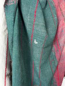 Quilts: Kantha Quilt Green Burgandy