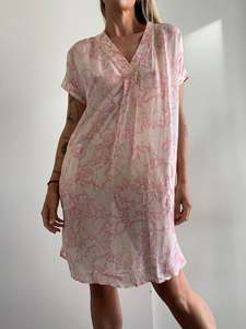Pink and White Tiedye Tunic Dress