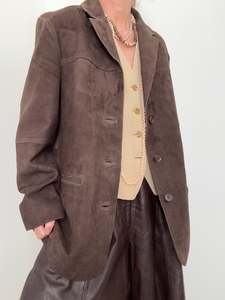 Hendrix Bitter Choc Suede Leather Jacket