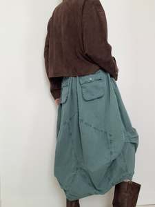 Clothing: Willow Poplin Maxi Skirt Green