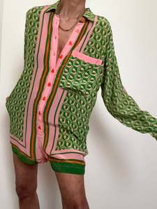 Farm Rio Mixed Cashew Scarf Romper