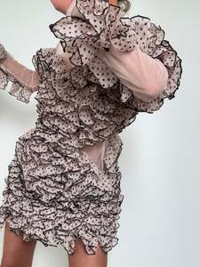 Polyester Peacock Ruffle Mini