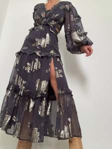 Lurex Floral Maxi Dress
