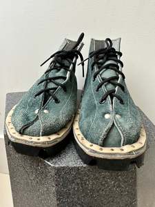 Handmade Boots With Tyre Sole Teal