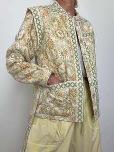One Off Pieces: Block Print Sage Mosaic Jacket