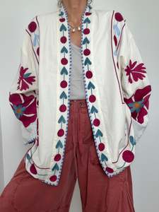Resort: Fuchsia Folk Kimono Jacket