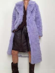 Sale: Lilac Rabbit Fur Coat