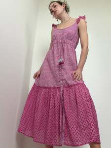 Resort: Organic Cotton Button Maxi Pink