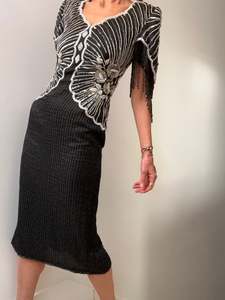 Sale Selects: Sequin and Bead Dress with Tassel Arms