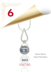 Black Pearl Teardrop Pendant - Atiu