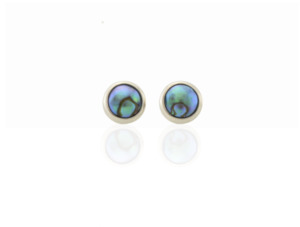Earrings: Blue Pearl Silver Studs