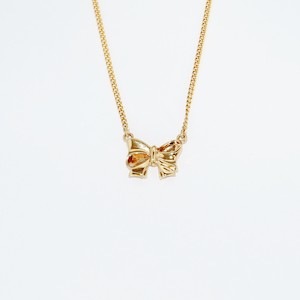 Yellow Gold Bow Necklace