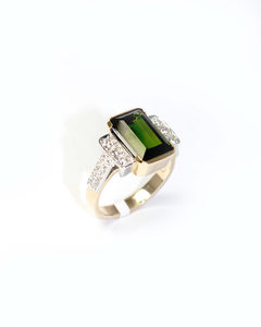 Products: Green Tourmaline and Diamond Dress Ring