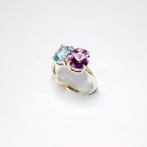 Products: Handmade Aquamarine and Amethyst Ring