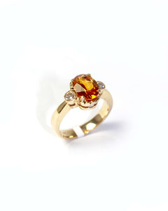 Products: Handmade Citrine and Diamond Dress Ring