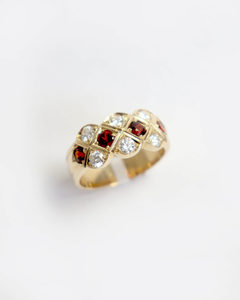 Products: Quintessential Diamond and Garnet Pineapple Ring