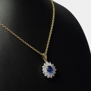 Fine Jewellery Jewellers Bench: Traditional Sapphire and Diamond Cluster Pendant