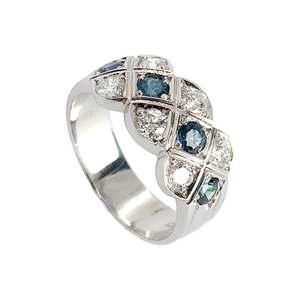 Coloured Stone Dress Rings Jewellers Bench: Quintessential Diamond and Sapphire Pineapple Ring