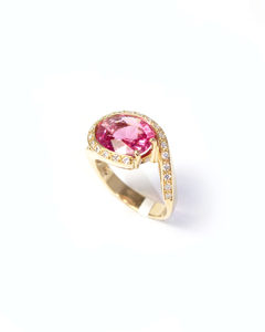 Products: Modern Swirl Pink Tourmaline and Diamond Dress Ring