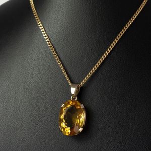 Fine Jewellery Jewellers Bench: Minimalist Citrine Oval Handmade Pendant
