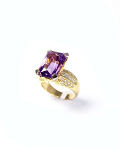 Coloured Stone Dress Rings Jewellers Bench: Stunning Amethyst and Diamond Dress Ring