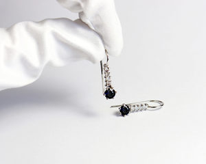 Earrings Jewellers Bench: Handmade Sapphire and Diamond Earrings