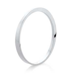 Bangles: Round Tapered Bangle in Silver