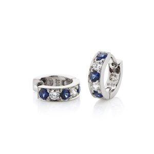 Earrings: Sapphire and Diamond Hoops