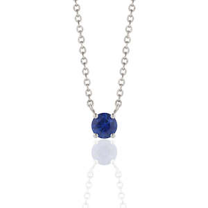 Necklaces: Sapphire Solitaire Pendant