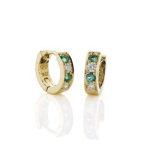Hoops: Emerald and Diamond Hoops