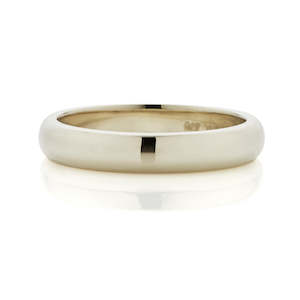 White Gold: Classic Half Round 4mm