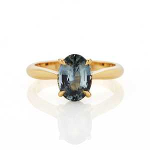 Dress Rings: Helia Solitaire in Dusky Seafoam