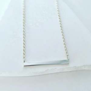 Pendants: Narrow Horizontal Bar Pendant with Chain