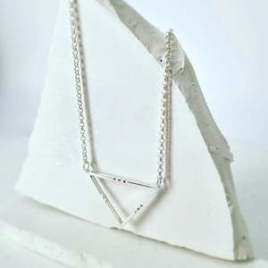 Pendants: Triangle Pendant with Long Silver Chain