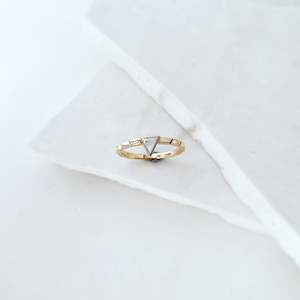 Discover Your Signature Stack: Triangle Two Tone Stacking Ring In 9ct Gold