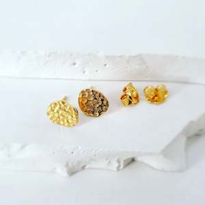 Earrings: Dimpled Satin Studs