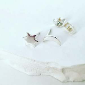 Earrings: Star and Moon Studs