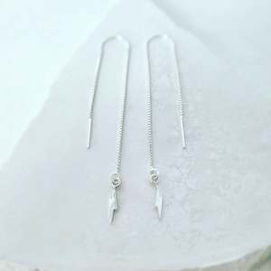 Earrings: Lightening Bolt Threads