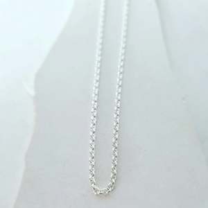 Necklace: Long Round Belcher Link Chain in Sterling Silver
