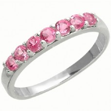 Products: Rhodium Plated Pink Colour Cz Ring