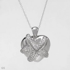Products: 2.10 CTW CZ Sterling Silver Heart 18" Necklace