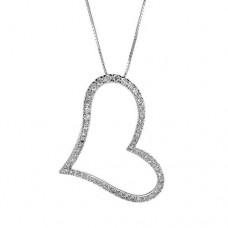 Products: 2.50 CTW CZ Sterling Silver Heart 18" Necklace
